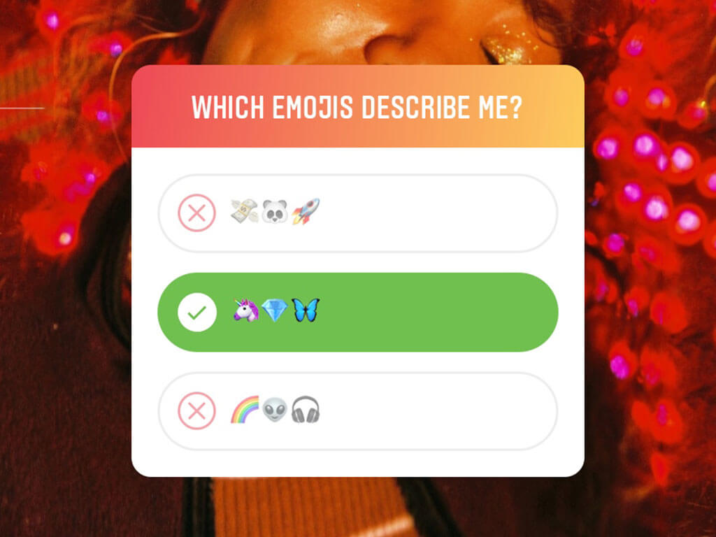 Instagram quiz sticker