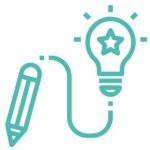 matita con una lampadina che accende un'idea